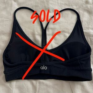Alo Yoga Ribbed Blissful Bra - Black, Size XS